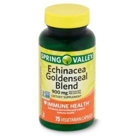 Spring Valley Echinacea Goldenseal Blend Dietary Supplement, 900 mg, 75 Vegetarian Capsules