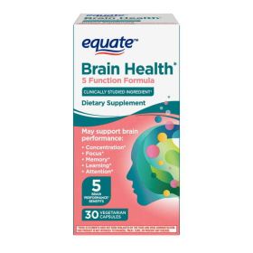Equate Brain Health 5 Function Formula Capsules Dietary Supplement;  30 Count