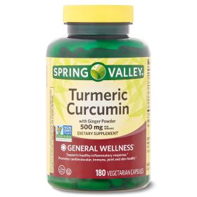 Spring Valley Turmeric Curcumin with Ginger Powder;  500 mg;  180 Count