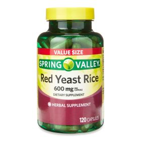 Spring Valley Red Yeast Rice Supplement;  600 mg;  120 Count