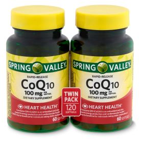 Spring Valley Rapid-Release CoQ10 Dietary Supplement;  100 mg;  60 Count;  2 pack