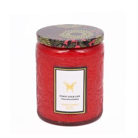 Embossed Glass Fragrance Handmade Gift Aromatherapy Soy Candles (Option: 200g-White Tea)