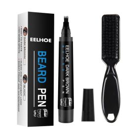 Beard Refill Pen Kit Waterproof Beard Tracing (Color: Brown)