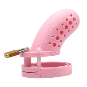 Plastic Breathable Chastity Lock For Men (Color: Pink)
