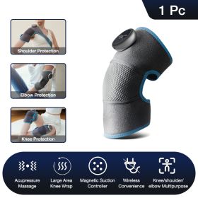 Heating Knee Electric Shoulder Vibrating Massage Pad For Physiotherapy Leg Arthritis Elbow Joint Pain Relief Therapy (Option: Blue-single)