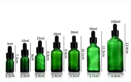 Glass Fine Oil Bottle Avoid Light Glue Head Dropper Bottle Essence Stock Bottling Cosmetics (Option: Green-5ml)