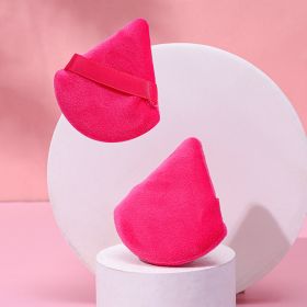 Puff Suede Dry Powder Puff Fan Loose Powder Puff Makeup Sponge (Option: Opp12-Rose red)